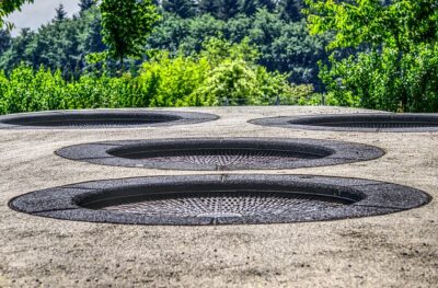 nedgravet trampolin